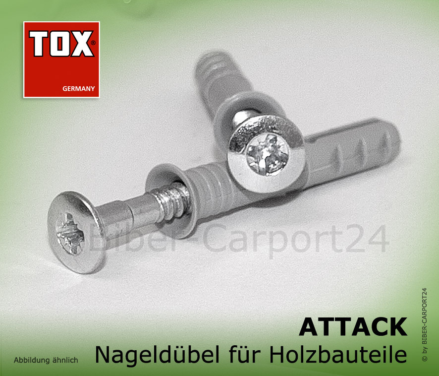 2 PackungenTOX Schrauben Nageldübel Nagel Dübel Attack 8/100mm Projekt 657