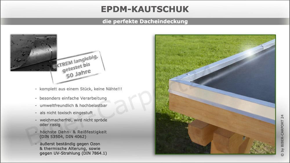 > Carport Garage Gartenhaus Kleber EPDM Dachfolie Set  Nr.21 305 x 750cm inkl 